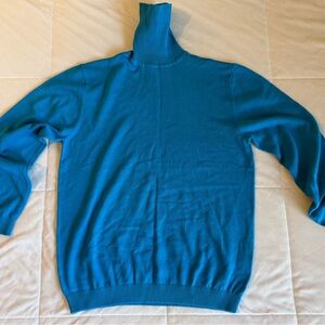 Elegant Teal Turtleneck Sweater for Men
